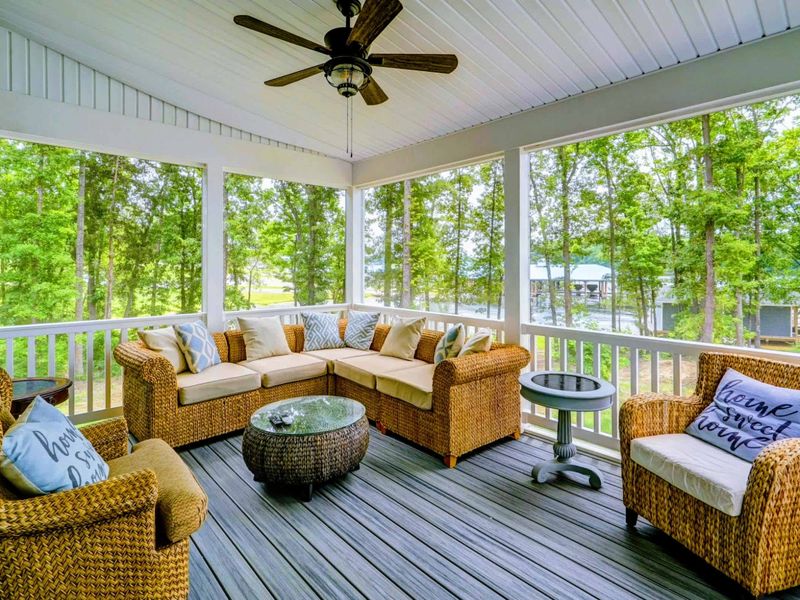 Our screened in deck area is perfect for enjoying beautiful views of the water and nature!