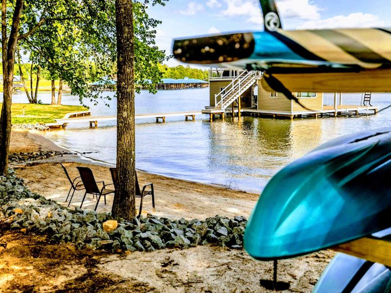 Relax by the serene lakeshore or launch a kayak for a peaceful paddle right from your own beach
