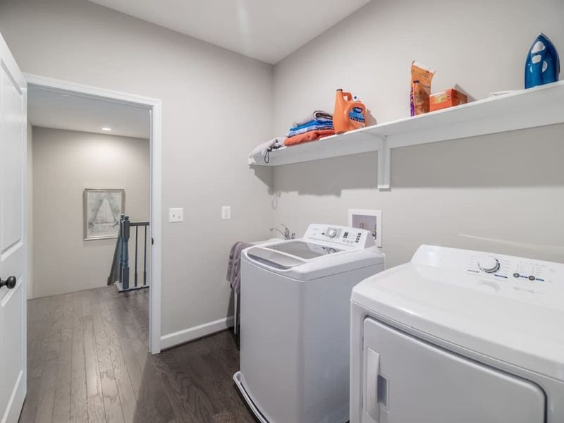 Keep your clothes, linens, and towels fresh during your stay with our convenient in-house laundry room, complete with modern washer and dryer, and storage shelves!