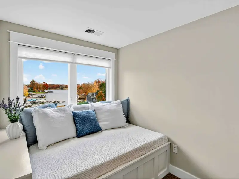 Our custom built-in full size beds with lake views offers a full size bed for kids. We provide extra bedding/sheets/pillows for these beds and the mattresses are very cozy! These beds are unique to Blueberry Bay and set our lake home apart!
