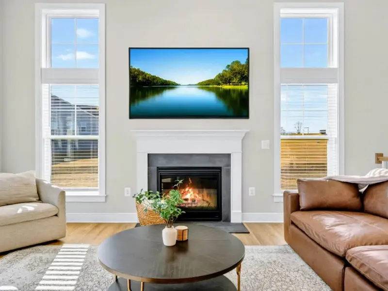 Fireside Pause – Settle in, let the room glow, and enjoy the quiet moments between lake adventures.