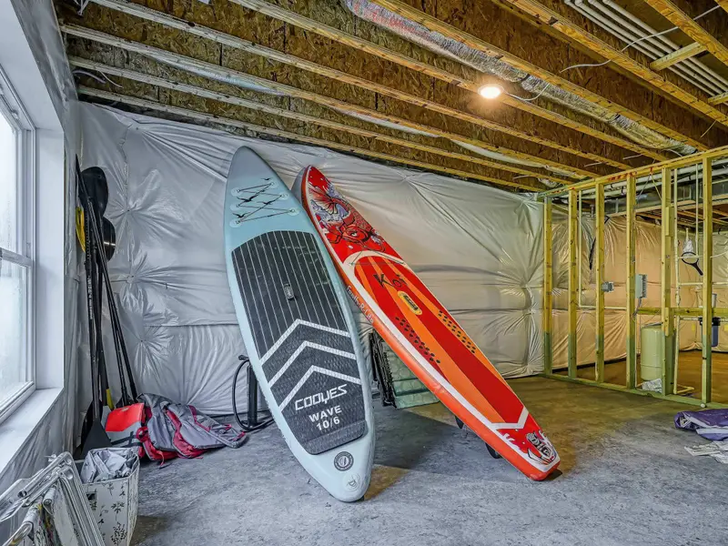 Paddleboard Storage - Two paddleboards stored and ready to grab for a cruise around the lake.