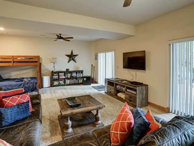 Game On - A fully stocked game room keeps the fun going long after the sun sets on the lake.