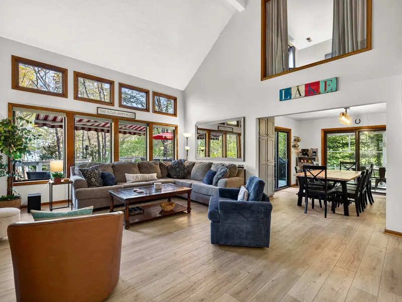 The Grand Room: Soaring vaulted ceilings and floor-to-ceiling windows bring the outdoors in.