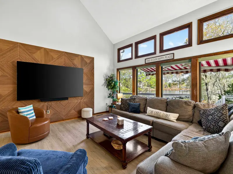 Designer Details: Modern textures and rustic accents create a cozy, upscale vibe.