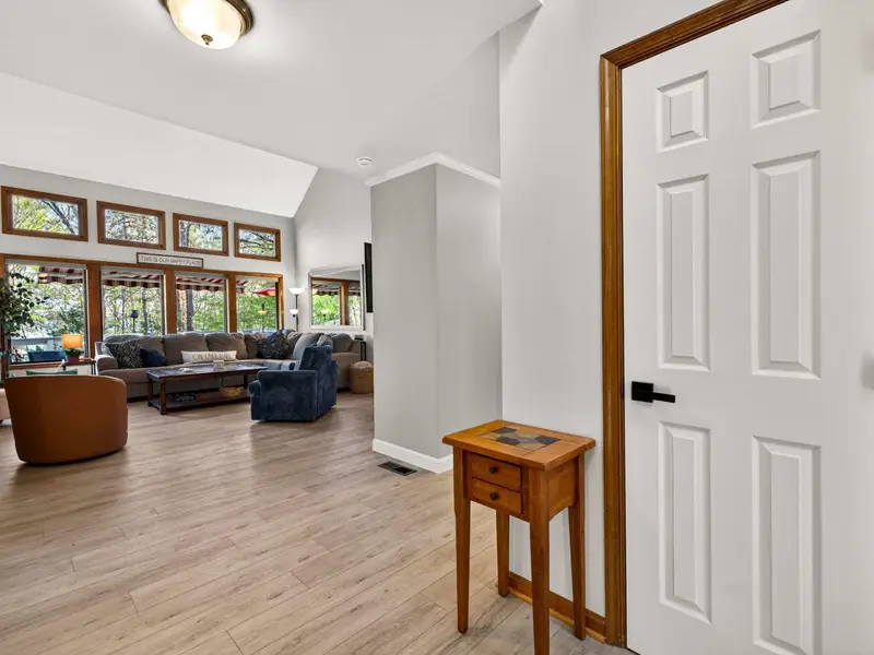 First Impressions: A wide, inviting look at the home's open and airy design.