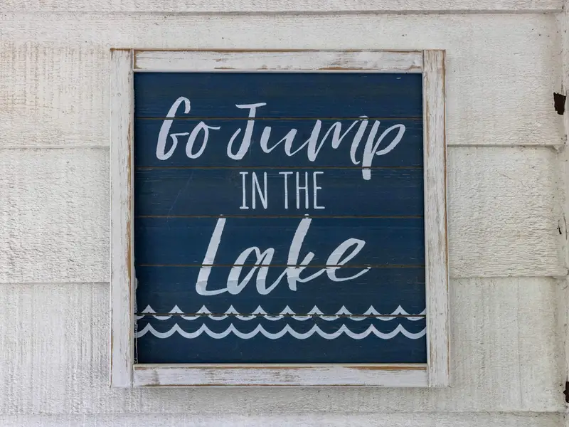 Garden Art: "Go Jump in the Lake," consider it a suggestion!