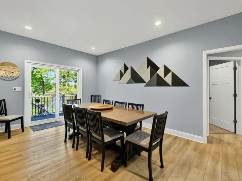 Dining - The whole main level connects through this open central space.
