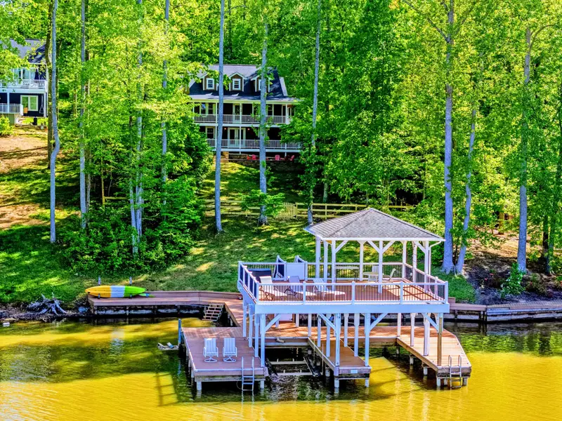 Waterfront - Two-level dock with covered gazebo, the heart of every lake day.