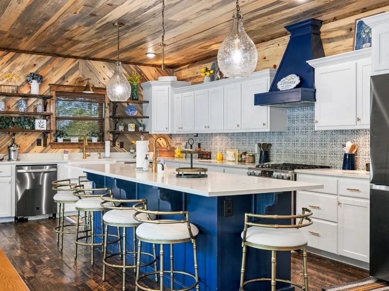 Create lasting memories in our cabin kitchen as friends and family gather around the island for drinks and lively conversation