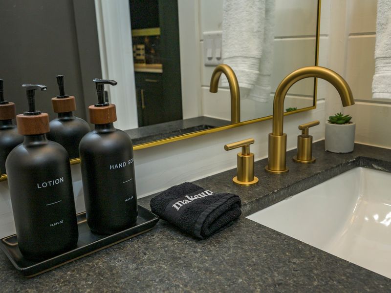 Soft, fluffy towels and quality hand and body care products add a touch of hotel-style comfort.
