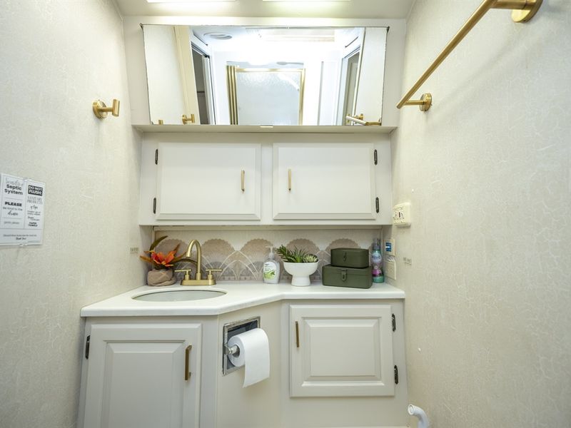 Texas Pecan Airstream bathroom