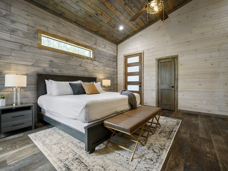 Peaceful vibes in this cozy king bedroom