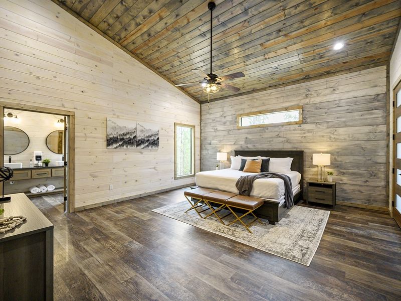 Peaceful vibes in this cozy king bedroom