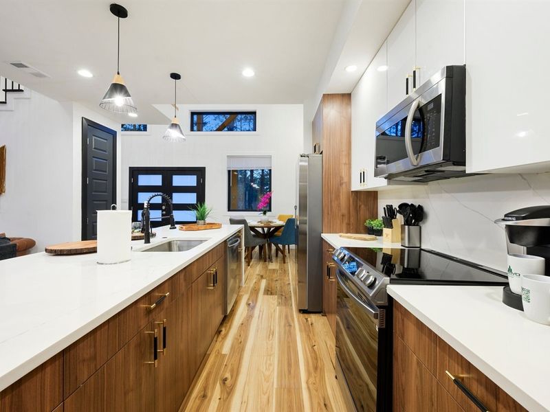 Plenty of space to prep meals, pour coffee, and start your day right