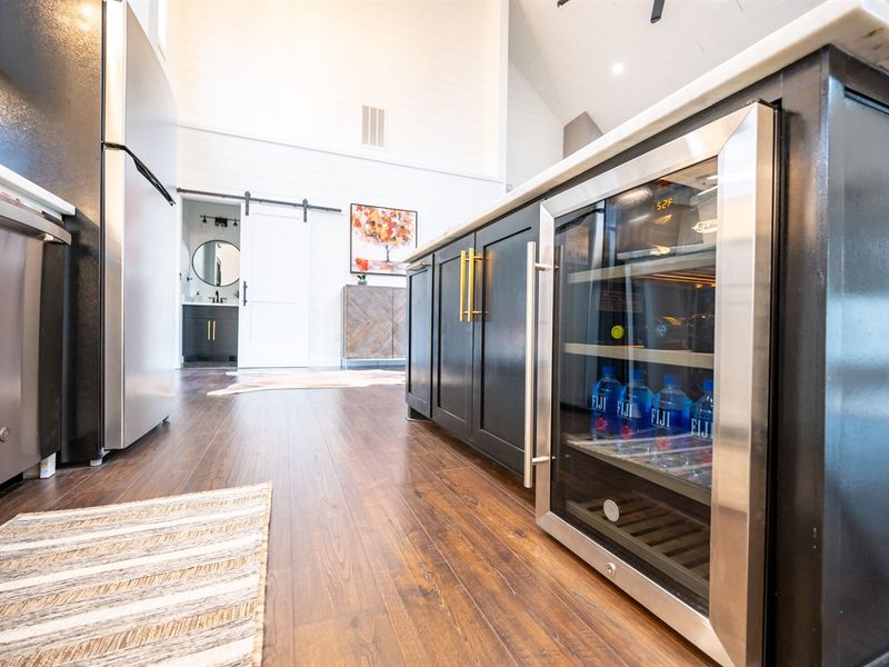 Built-in wine and beverage cooler