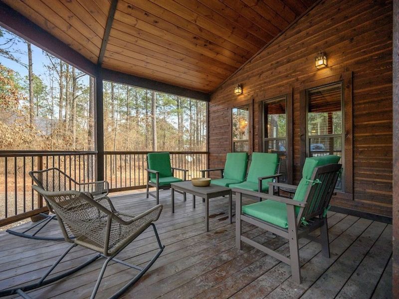 Enjoy a cup of coffee in the morning on the oversized front porch.