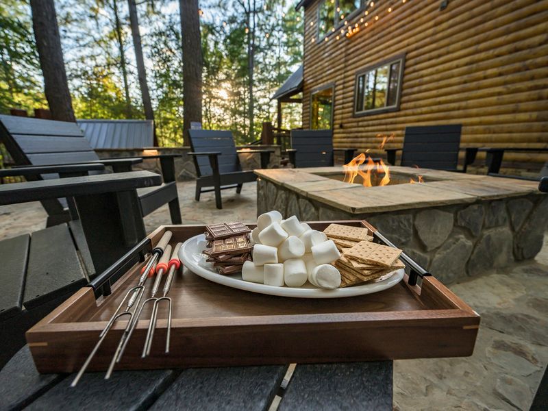Creating delicious experiences one s'more at a time by the firepit.
