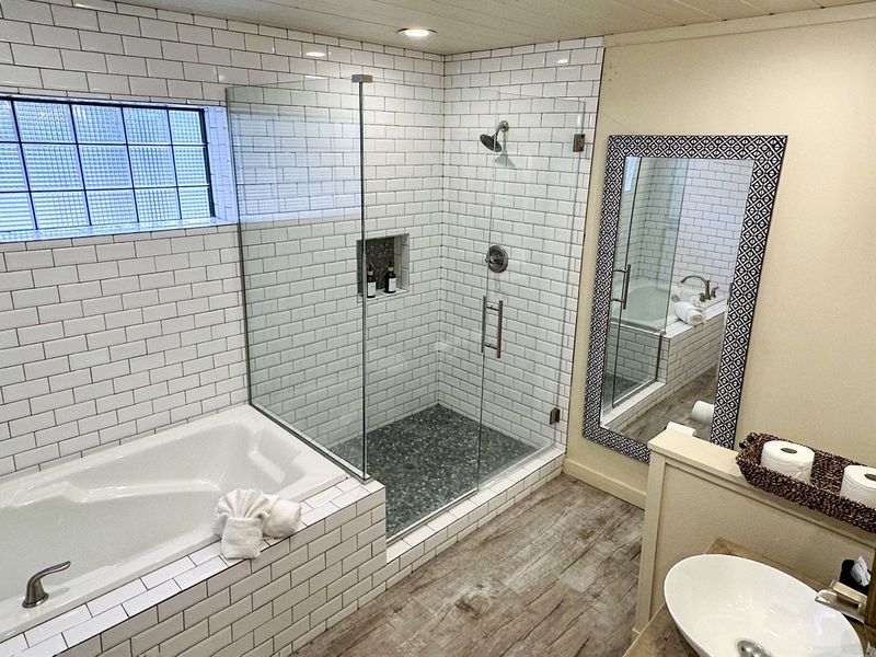 Serene bathroom oasis for ultimate relaxation.