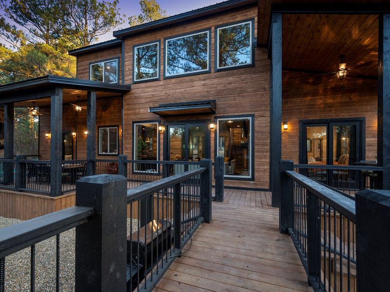 Thoughtfully designed railings and smooth decking provide a safe, secure entrance.