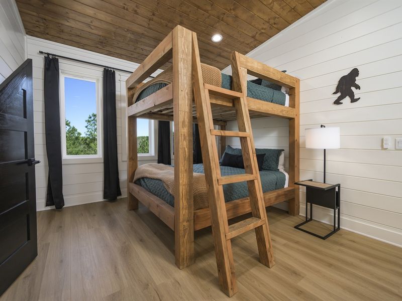 A dream retreat for kids and teens, featuring queen-over-queen bunk beds!