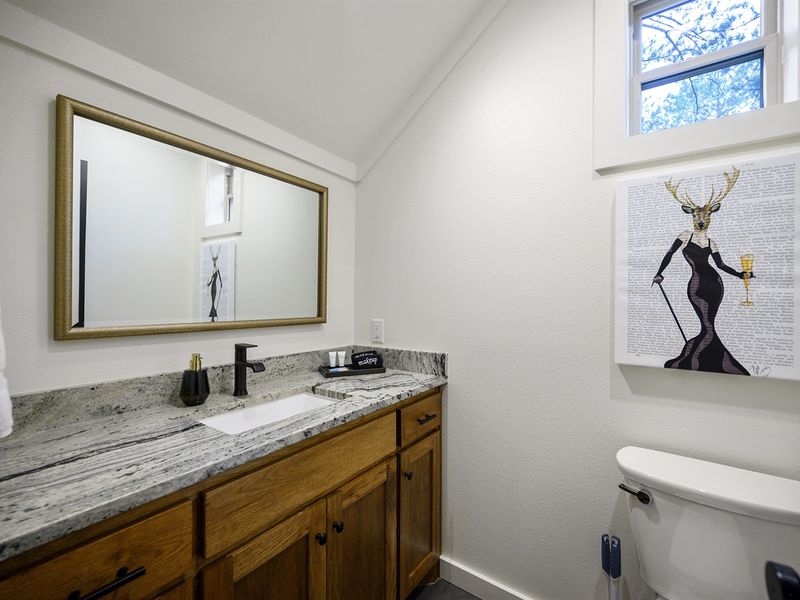 The downstairs powder bath