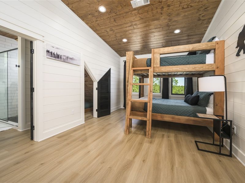 Comfortable and fun, the bunk room is designed for endless adventures.