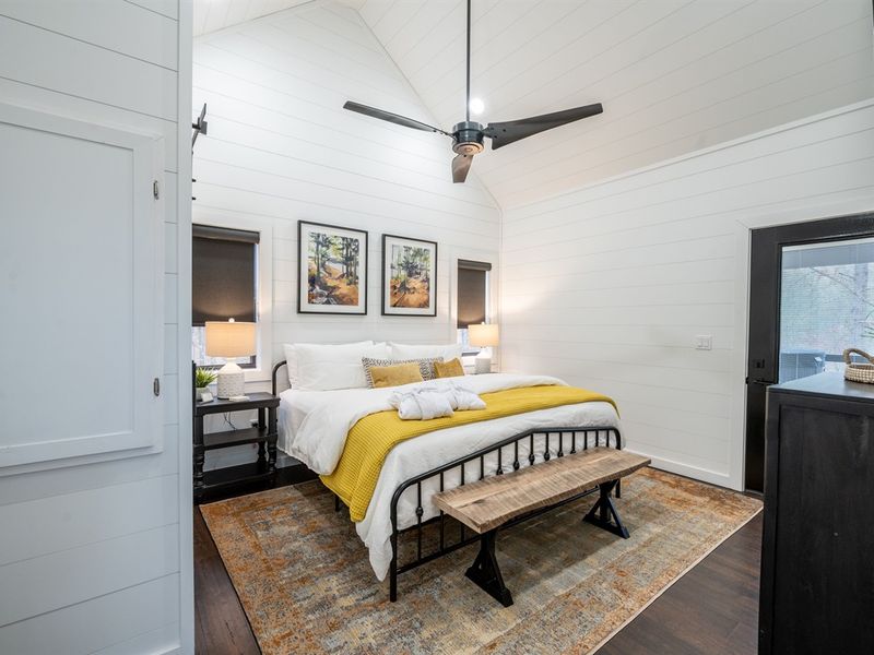 Private access to the steam sauna, hot tub, and spacious back deck.