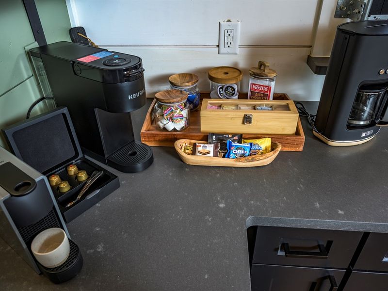 Your morning coffee corner — stocked, cozy, and ready to start the day right.