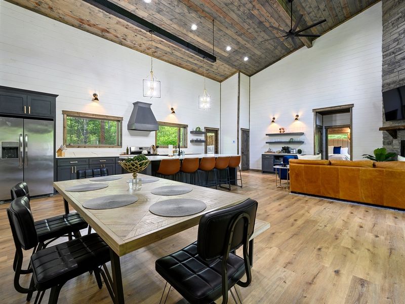 Family Feasts Await: Seven-seater dining table perfect for gatherings and game nights