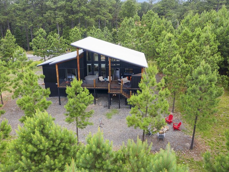 Nestled among the pines and top of the ridge