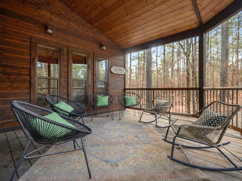 Additional front porch seating.