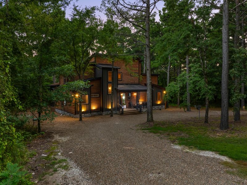 Secluded woodland escape with contemporary design and peaceful forest surroundings.