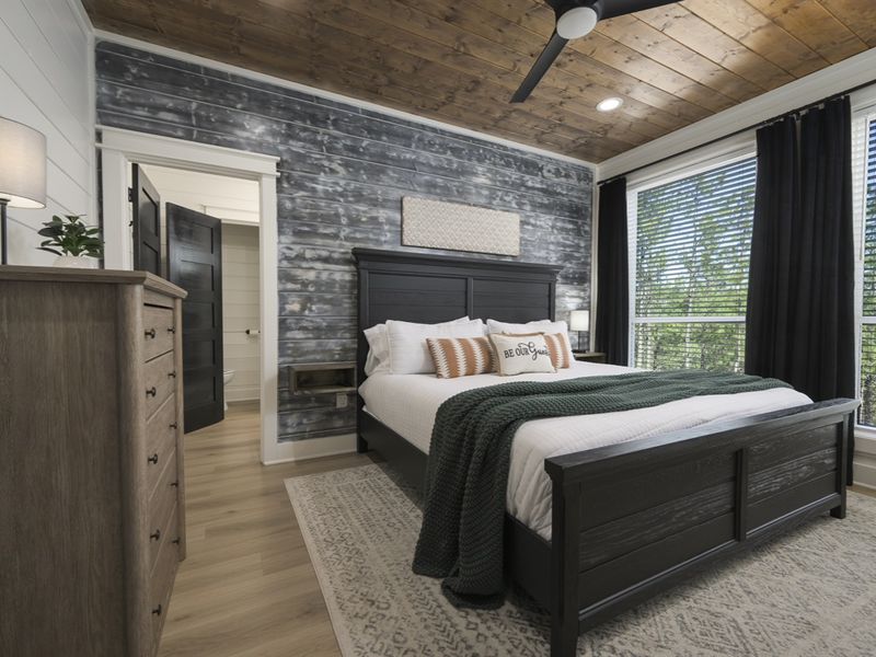 Soft lighting and modern decor make this room a sanctuary of relaxation.