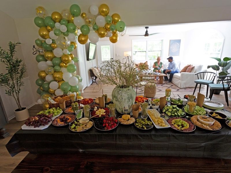 Nestled at the heart of the spacious open floor plan, the dining room is perfect for setting up a delightful buffet for your event.