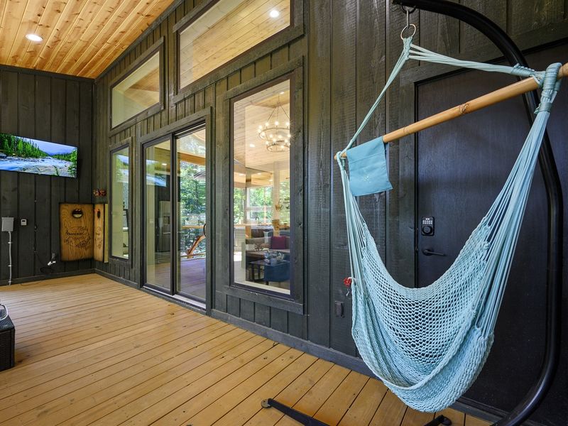 The large deck has room for fun, food, and relaxation