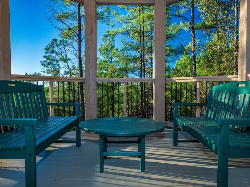 The perfect perch for daydreams and deep breaths. Private gazebo.