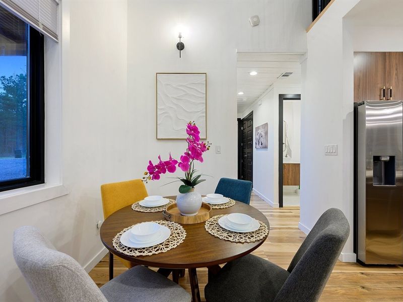 A comfortable dining space for slow dinners and meaningful conversations