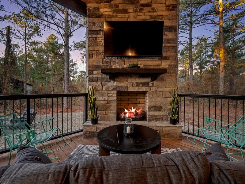 Watch the game or your favorite movie on the outdoor TV.