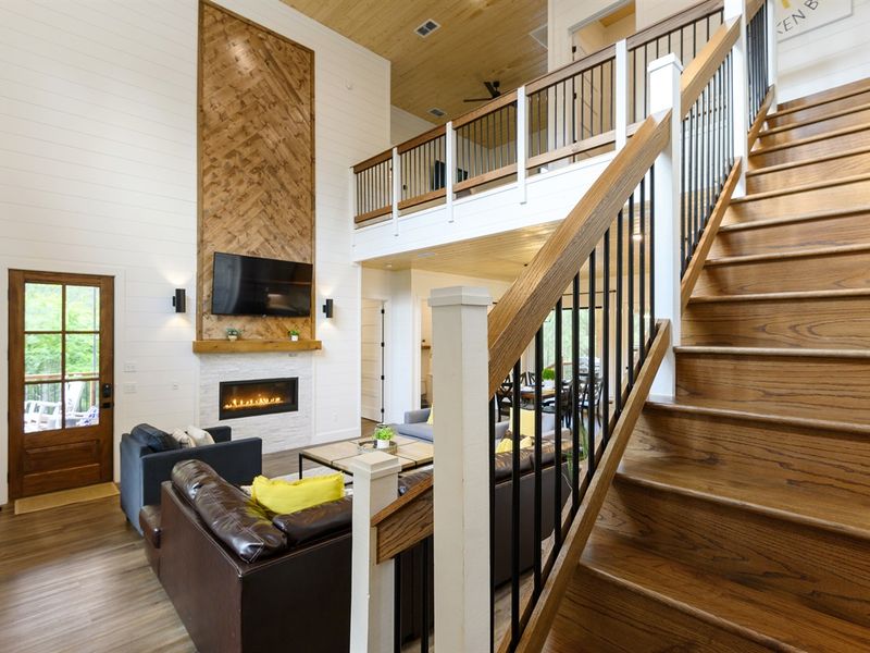 Gorgeous floor-to-ceiling fireplace