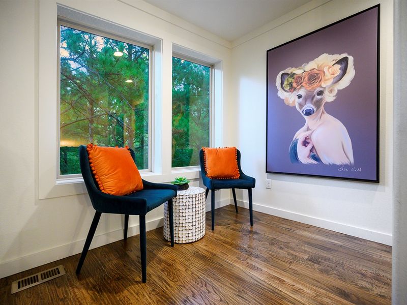 A place for a 1:1 conversation on the landing of the 2nd floor