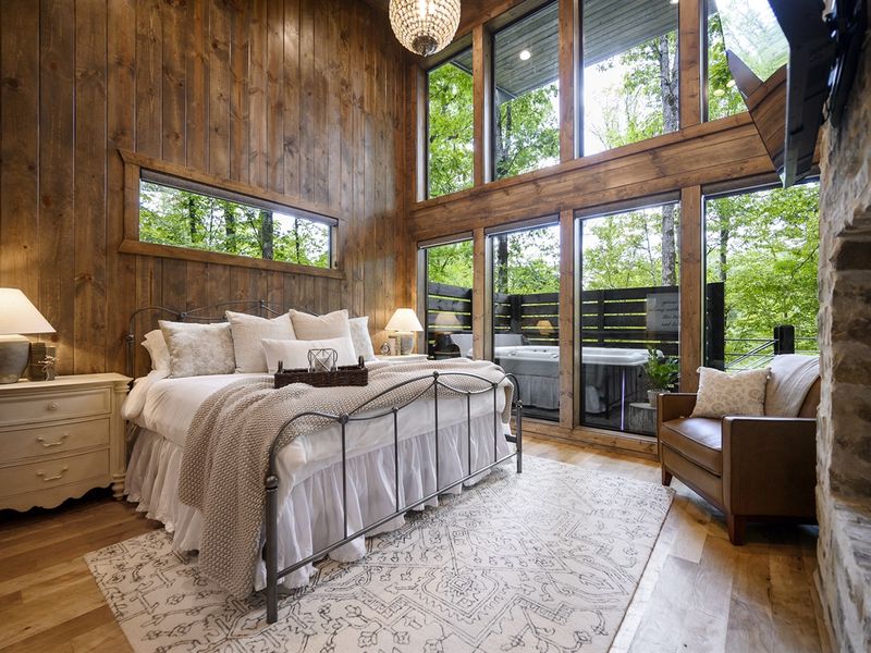 Enjoy a cozy evening cuddled up by the fire, watching your favorite movie.