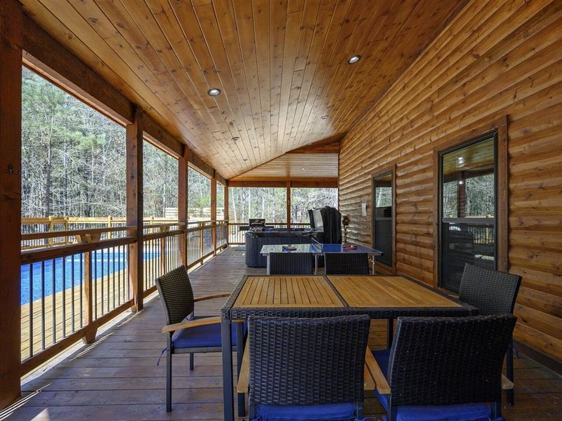 Bask in the fresh air and pool and forest views from our outdoor deck, where every moment is infused with serenity and bliss.