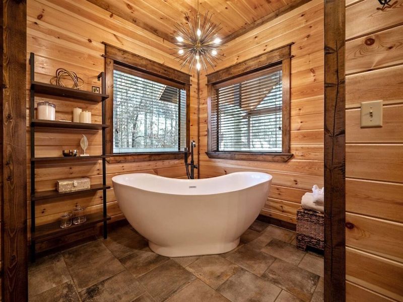 Enjoy a relaxing soak located in main bedroom.
