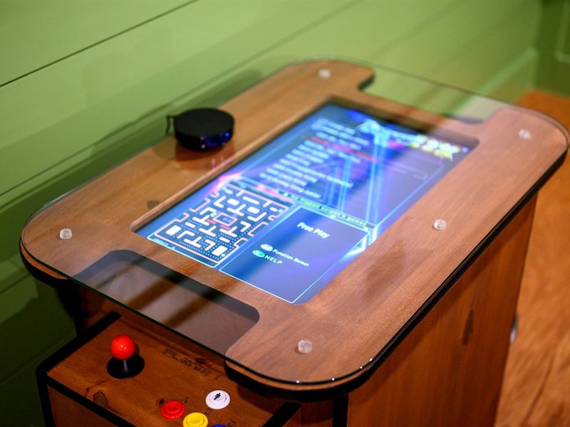 Pac-Man, anyone? This classic arcade table brings all the nostalgia.