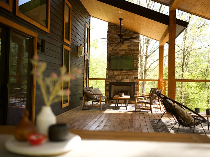 Our covered deck: the perfect fusion of outdoor freshness and cozy shelter.
