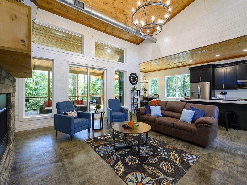 Let the natural beauty seep in through the floor-to-ceiling windows