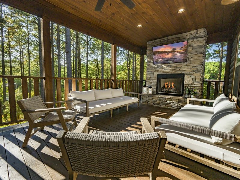 Serene views of the forest provide the perfect backdrop to your peaceful retreat.