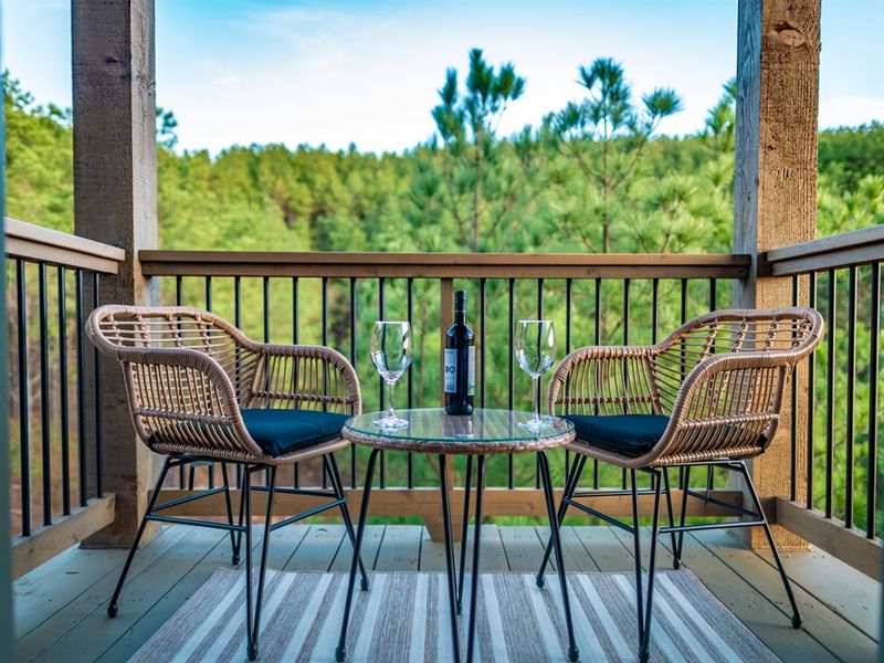 A table for two, with nature as a backdrop. Bedroom 5 balcony.
