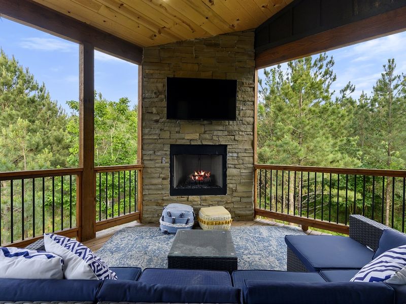 Lounge by the fire as you enjoy a late-night movie or the big game